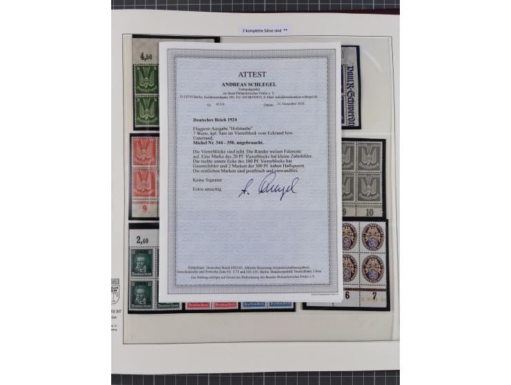 1919/32, meist postfrische Sammlung im Lindner-Falzlosalbum komplett mit vielen Besonderheiten. Infla mit vielen Farben und u