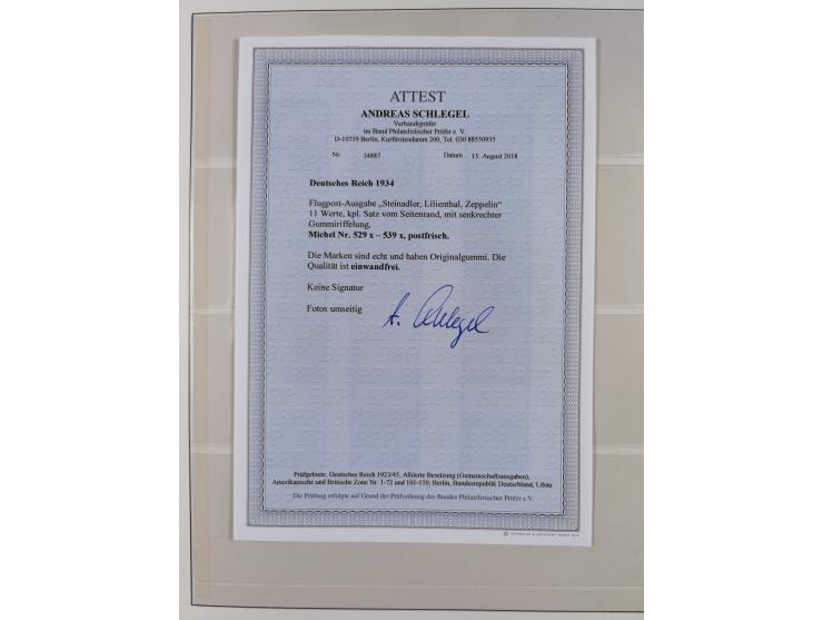 1933/45, meist postfrische Sammlung im Lindner-Falzlosalbum komplett mit vielen Besonderheiten. Mi. 482-495 postfrisch, Höchs