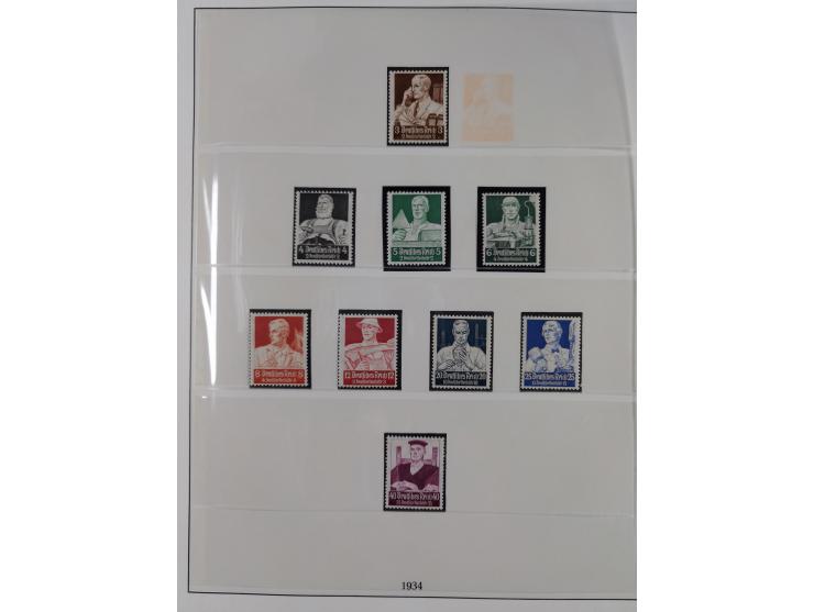 1933/45, meist postfrische Sammlung im Lindner-Falzlosalbum komplett mit vielen Besonderheiten. Mi. 482-495 postfrisch, Höchs