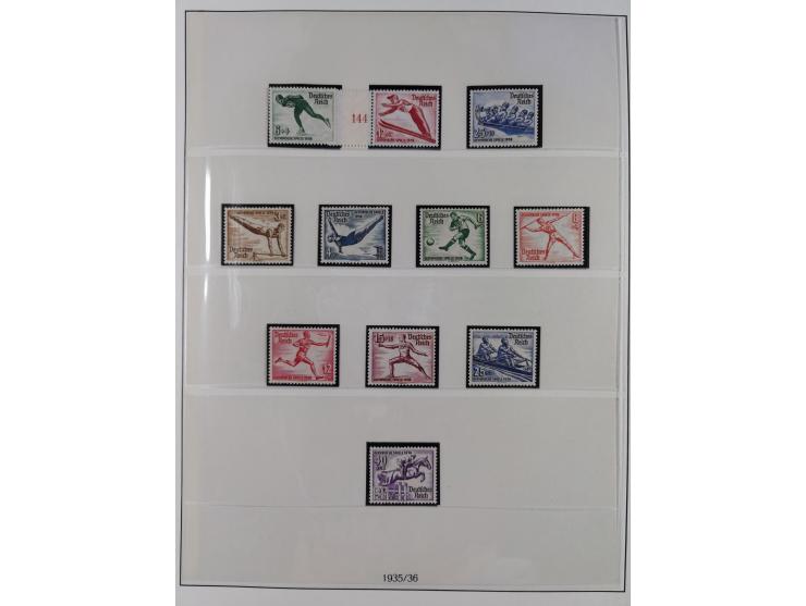 1933/45, meist postfrische Sammlung im Lindner-Falzlosalbum komplett mit vielen Besonderheiten. Mi. 482-495 postfrisch, Höchs