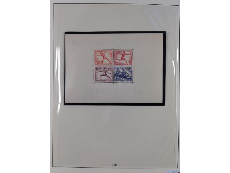 1933/45, meist postfrische Sammlung im Lindner-Falzlosalbum komplett mit vielen Besonderheiten. Mi. 482-495 postfrisch, Höchs