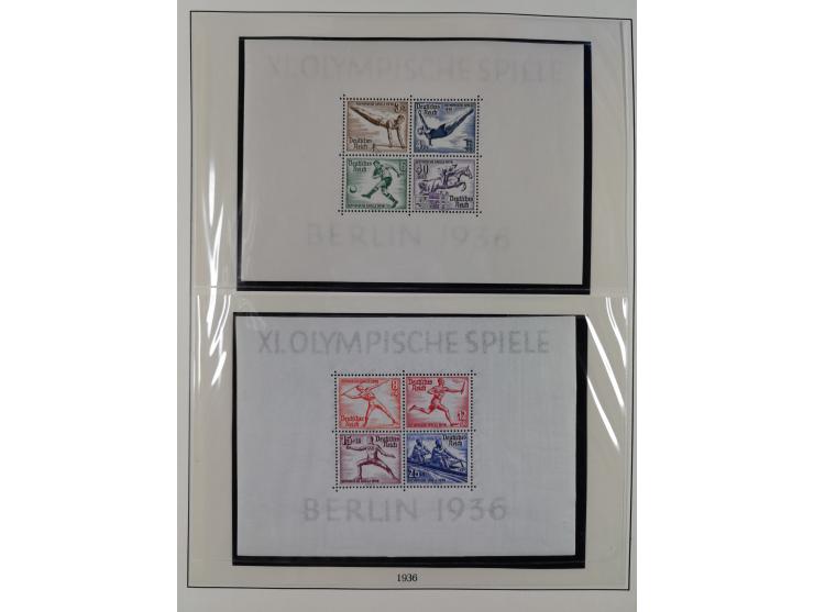 1933/45, meist postfrische Sammlung im Lindner-Falzlosalbum komplett mit vielen Besonderheiten. Mi. 482-495 postfrisch, Höchs