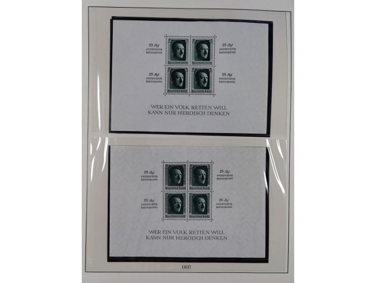 1933/45, meist postfrische Sammlung im Lindner-Falzlosalbum komplett mit vielen Besonderheiten. Mi. 482-495 postfrisch, Höchs