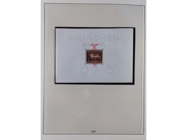 1933/45, meist postfrische Sammlung im Lindner-Falzlosalbum komplett mit vielen Besonderheiten. Mi. 482-495 postfrisch, Höchs