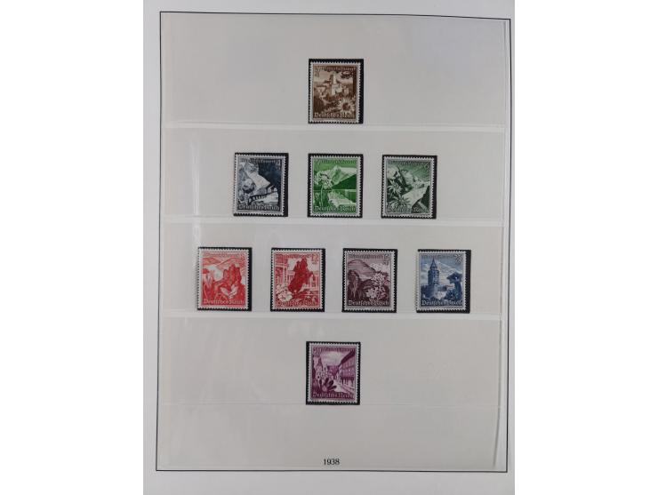 1933/45, meist postfrische Sammlung im Lindner-Falzlosalbum komplett mit vielen Besonderheiten. Mi. 482-495 postfrisch, Höchs