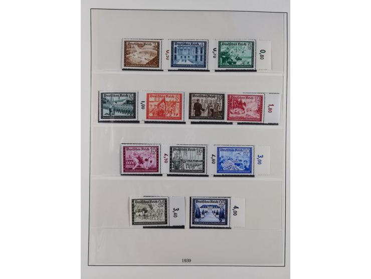 1933/45, meist postfrische Sammlung im Lindner-Falzlosalbum komplett mit vielen Besonderheiten. Mi. 482-495 postfrisch, Höchs