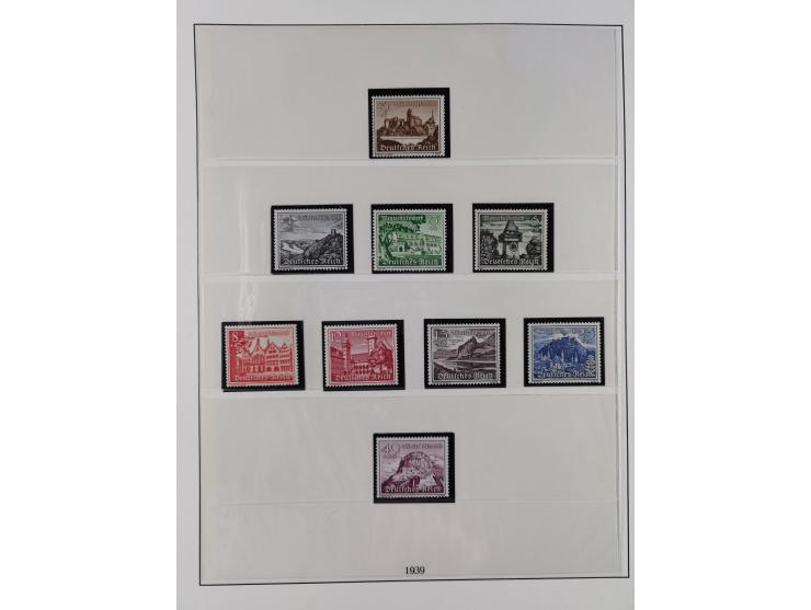 1933/45, meist postfrische Sammlung im Lindner-Falzlosalbum komplett mit vielen Besonderheiten. Mi. 482-495 postfrisch, Höchs