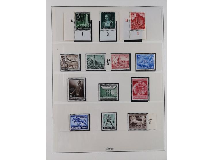 1933/45, meist postfrische Sammlung im Lindner-Falzlosalbum komplett mit vielen Besonderheiten. Mi. 482-495 postfrisch, Höchs