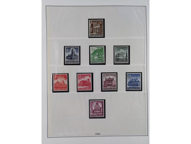 1933/45, meist postfrische Sammlung im Lindner-Falzlosalbum komplett mit vielen Besonderheiten. Mi. 482-495 postfrisch, Höchs