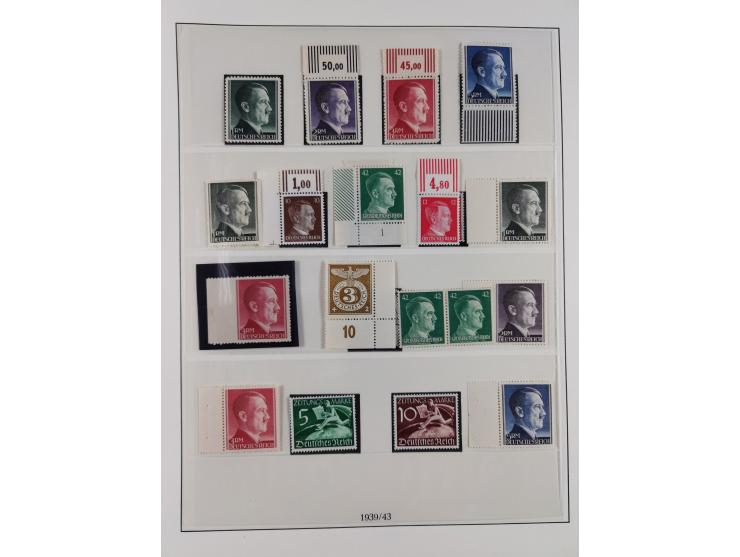 1933/45, meist postfrische Sammlung im Lindner-Falzlosalbum komplett mit vielen Besonderheiten. Mi. 482-495 postfrisch, Höchs