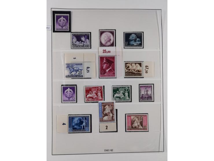 1933/45, meist postfrische Sammlung im Lindner-Falzlosalbum komplett mit vielen Besonderheiten. Mi. 482-495 postfrisch, Höchs