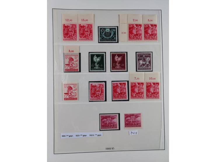 1933/45, meist postfrische Sammlung im Lindner-Falzlosalbum komplett mit vielen Besonderheiten. Mi. 482-495 postfrisch, Höchs