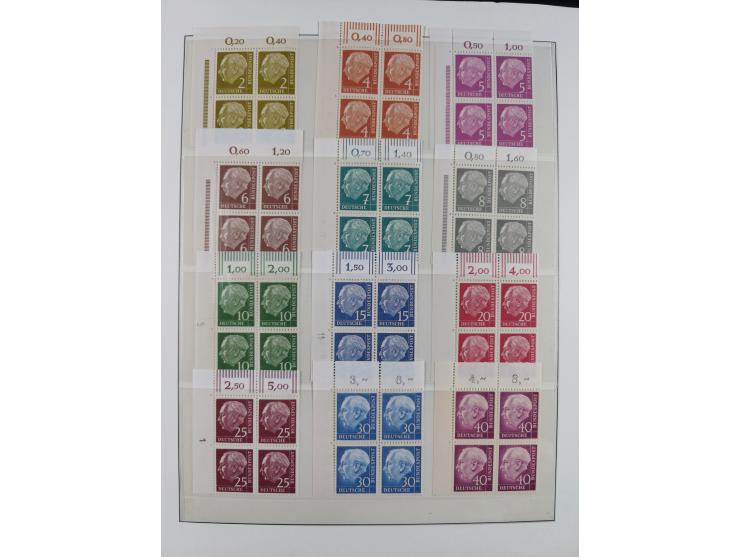 1951/94, postfrische Sammlung Dauerserien, dabei Posthorn in waagerechten oder senkrechten Paaren mit 3 Attesten und 6 Befund