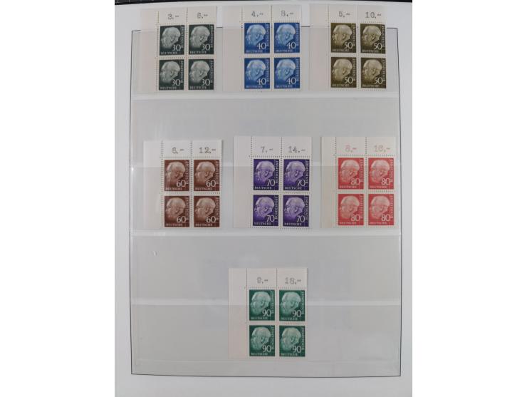 1951/94, postfrische Sammlung Dauerserien, dabei Posthorn in waagerechten oder senkrechten Paaren mit 3 Attesten und 6 Befund