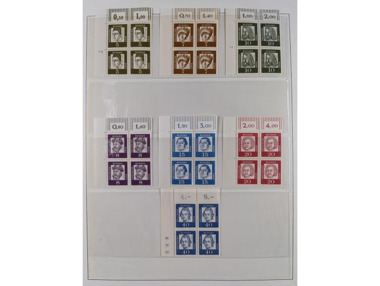 1951/94, postfrische Sammlung Dauerserien, dabei Posthorn in waagerechten oder senkrechten Paaren mit 3 Attesten und 6 Befund