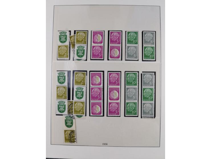 1951/54, gestempelte und meist postfrische Sammlung Zusammendrucke Posthorn und Heuss mit vielen geprüften Stücken wie H-Bl. 