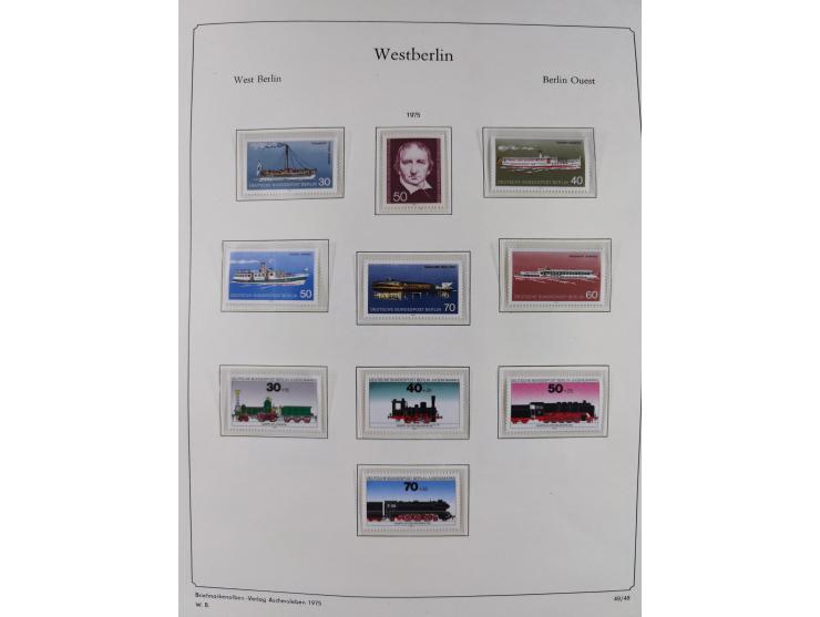 1948/90, postfrische komplette Sammlung Berlin im Vordruck-Album, dabei Besonderheiten wie Mi. 33 verschobener Aufdruck, gepr