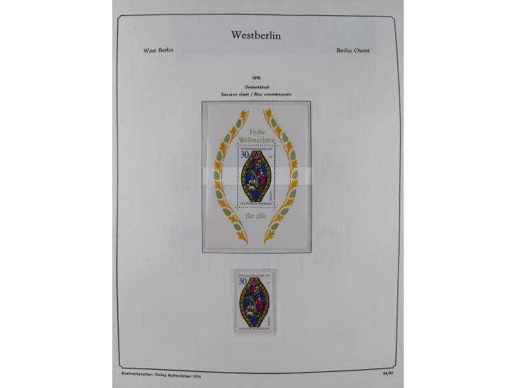 1948/90, postfrische komplette Sammlung Berlin im Vordruck-Album, dabei Besonderheiten wie Mi. 33 verschobener Aufdruck, gepr