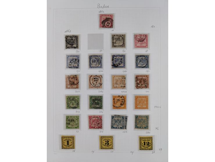 1851/68, ungebrauchte und gestempelte Sammlung mit besseren Marken, Farben und Besonderheiten. Dabei u.a,. Mi.-Nr. 1a gestemp