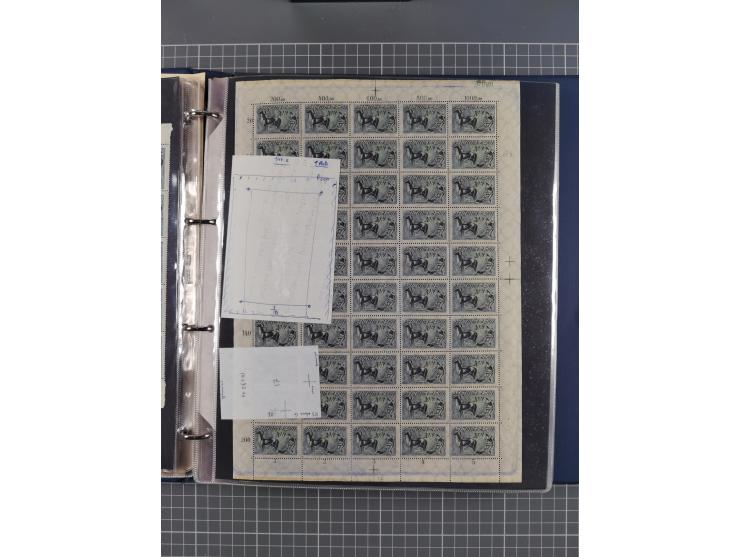 1922, meist postfrische, reichhaltige Prüf- und Vergleichssammlung der Mi.-Nr. 196, dabei viele Einzelmarken, Druckereizeiche