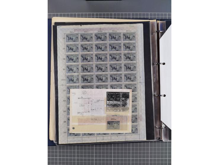 1922, meist postfrische, reichhaltige Prüf- und Vergleichssammlung der Mi.-Nr. 196, dabei viele Einzelmarken, Druckereizeiche