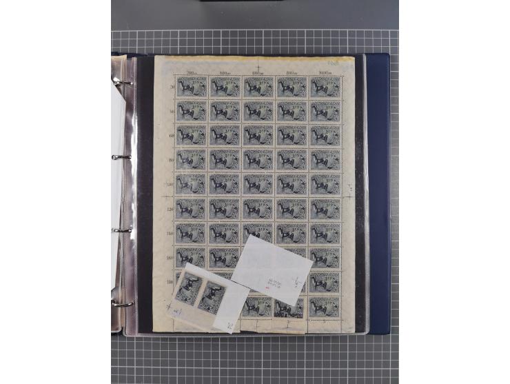 1922, meist postfrische, reichhaltige Prüf- und Vergleichssammlung der Mi.-Nr. 196, dabei viele Einzelmarken, Druckereizeiche