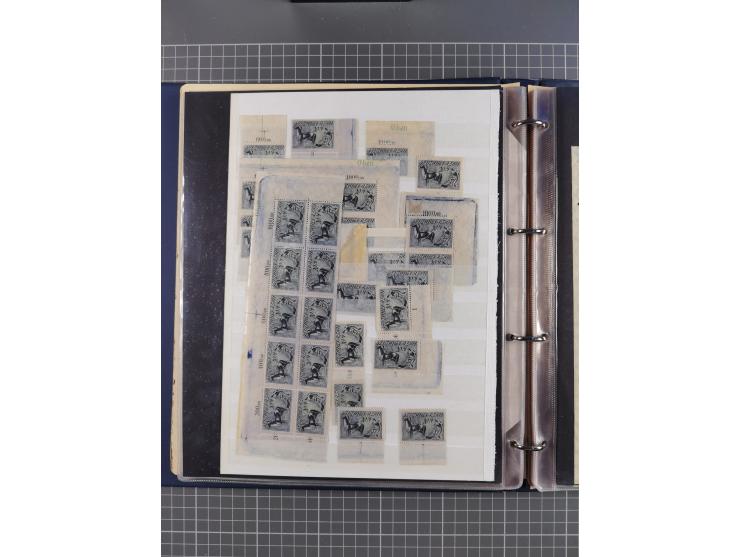 1922, meist postfrische, reichhaltige Prüf- und Vergleichssammlung der Mi.-Nr. 196, dabei viele Einzelmarken, Druckereizeiche