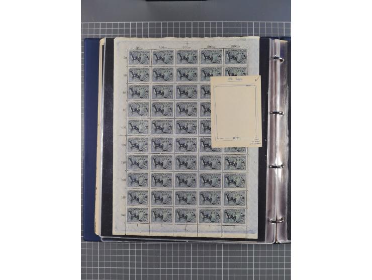 1922, meist postfrische, reichhaltige Prüf- und Vergleichssammlung der Mi.-Nr. 196, dabei viele Einzelmarken, Druckereizeiche