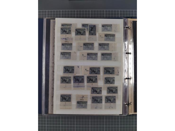 1922, meist postfrische, reichhaltige Prüf- und Vergleichssammlung der Mi.-Nr. 196, dabei viele Einzelmarken, Druckereizeiche