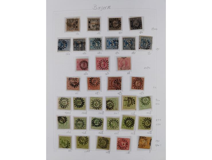 1849/1920, meist ungebrauchte und gestempelte Sammlung mit u.a. Mi.-Nr. 1Ia, 1Ib, 1IIa und 1IIb gestempelt bzw. auf Briefstüc