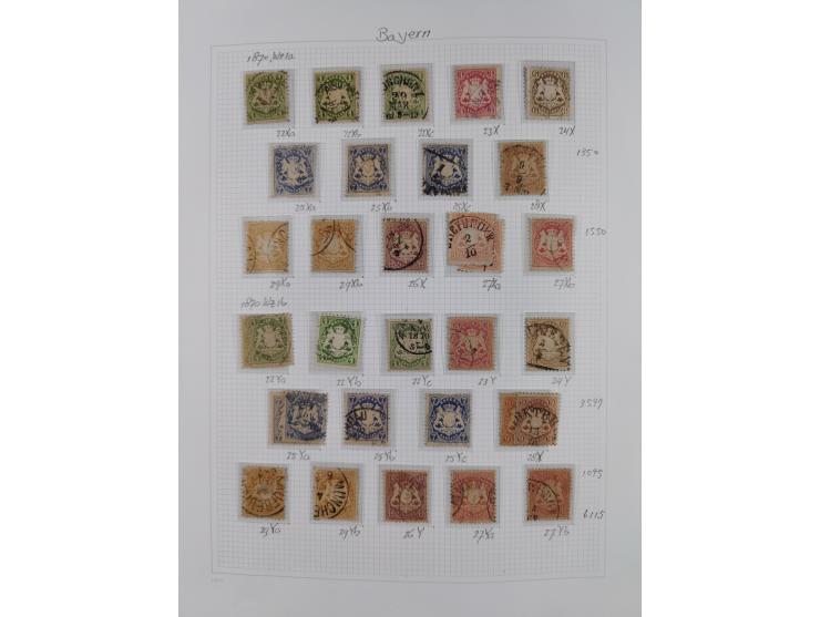 1849/1920, meist ungebrauchte und gestempelte Sammlung mit u.a. Mi.-Nr. 1Ia, 1Ib, 1IIa und 1IIb gestempelt bzw. auf Briefstüc