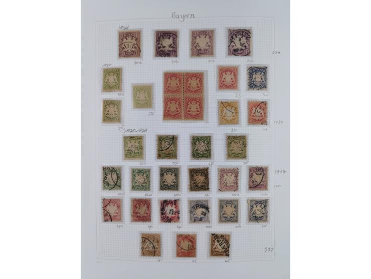 1849/1920, meist ungebrauchte und gestempelte Sammlung mit u.a. Mi.-Nr. 1Ia, 1Ib, 1IIa und 1IIb gestempelt bzw. auf Briefstüc