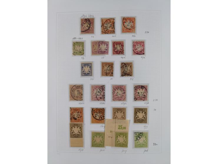 1849/1920, meist ungebrauchte und gestempelte Sammlung mit u.a. Mi.-Nr. 1Ia, 1Ib, 1IIa und 1IIb gestempelt bzw. auf Briefstüc