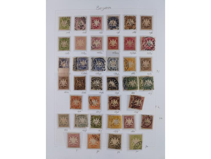 1849/1920, meist ungebrauchte und gestempelte Sammlung mit u.a. Mi.-Nr. 1Ia, 1Ib, 1IIa und 1IIb gestempelt bzw. auf Briefstüc