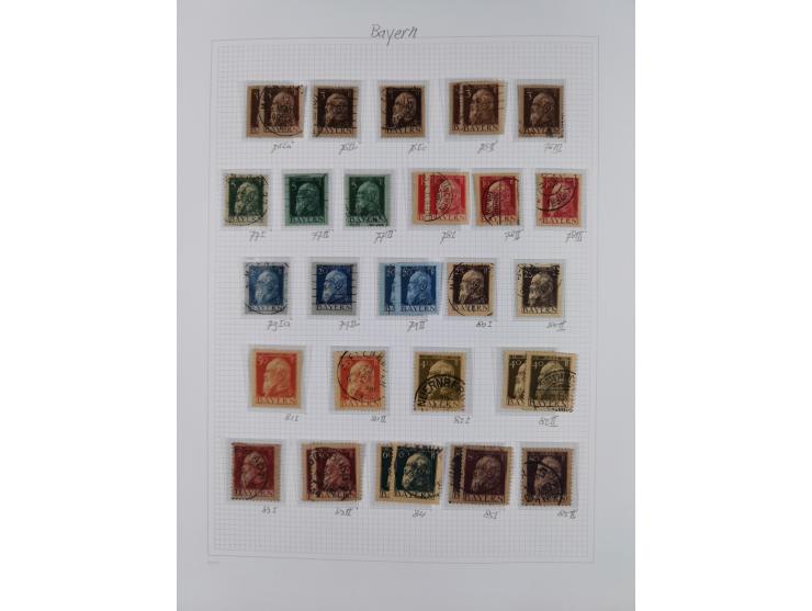 1849/1920, meist ungebrauchte und gestempelte Sammlung mit u.a. Mi.-Nr. 1Ia, 1Ib, 1IIa und 1IIb gestempelt bzw. auf Briefstüc