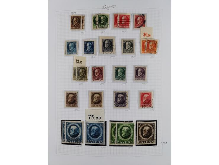 1849/1920, meist ungebrauchte und gestempelte Sammlung mit u.a. Mi.-Nr. 1Ia, 1Ib, 1IIa und 1IIb gestempelt bzw. auf Briefstüc