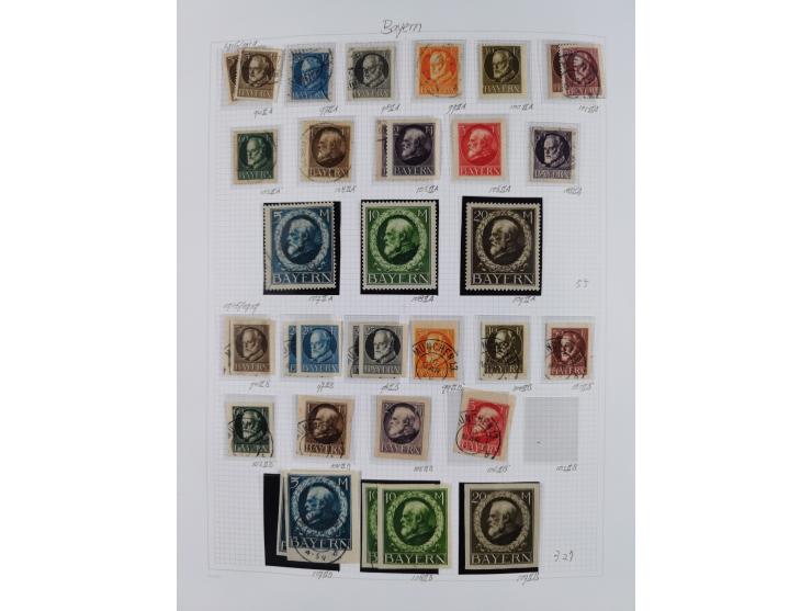 1849/1920, meist ungebrauchte und gestempelte Sammlung mit u.a. Mi.-Nr. 1Ia, 1Ib, 1IIa und 1IIb gestempelt bzw. auf Briefstüc