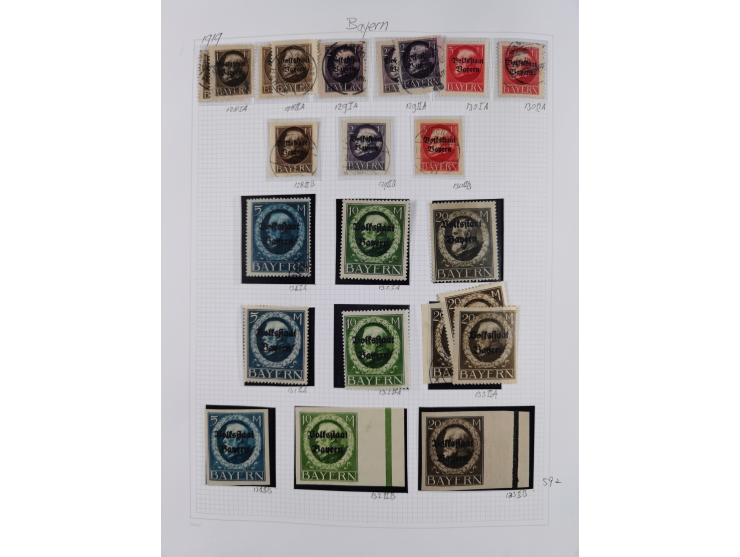 1849/1920, meist ungebrauchte und gestempelte Sammlung mit u.a. Mi.-Nr. 1Ia, 1Ib, 1IIa und 1IIb gestempelt bzw. auf Briefstüc