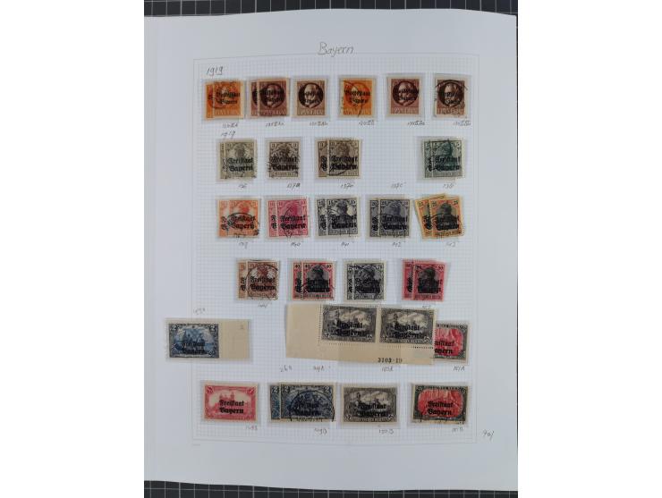 1849/1920, meist ungebrauchte und gestempelte Sammlung mit u.a. Mi.-Nr. 1Ia, 1Ib, 1IIa und 1IIb gestempelt bzw. auf Briefstüc