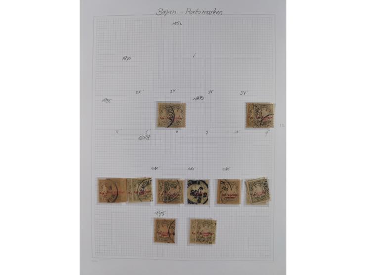 1849/1920, meist ungebrauchte und gestempelte Sammlung mit u.a. Mi.-Nr. 1Ia, 1Ib, 1IIa und 1IIb gestempelt bzw. auf Briefstüc