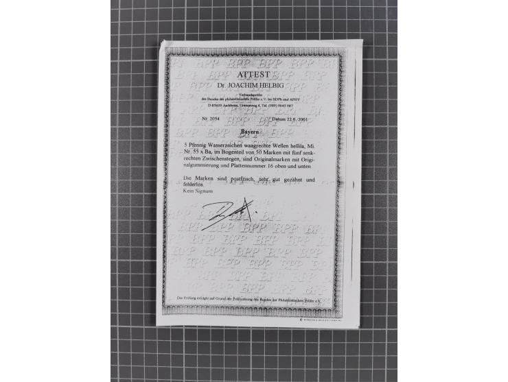 1849/1920, meist ungebrauchte und gestempelte Sammlung mit u.a. Mi.-Nr. 1Ia, 1Ib, 1IIa und 1IIb gestempelt bzw. auf Briefstüc