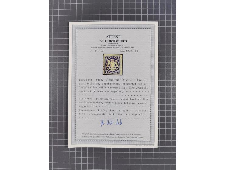 1849/1920, meist ungebrauchte und gestempelte Sammlung mit u.a. Mi.-Nr. 1Ia, 1Ib, 1IIa und 1IIb gestempelt bzw. auf Briefstüc