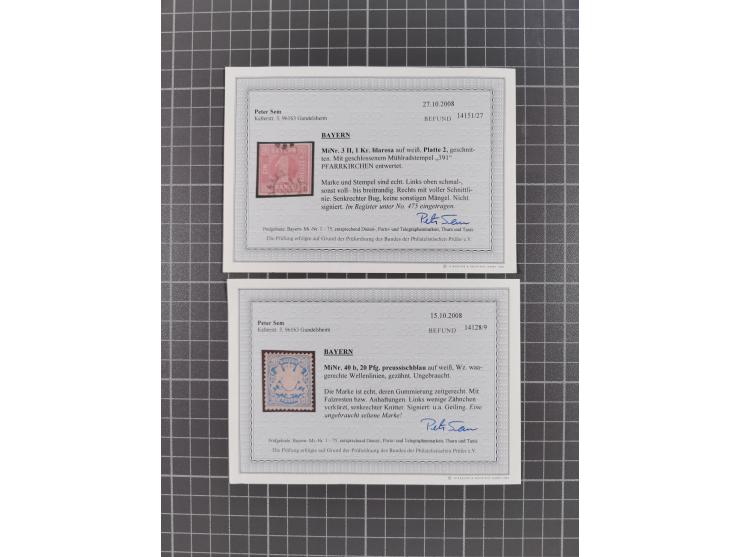 1849/1920, meist ungebrauchte und gestempelte Sammlung mit u.a. Mi.-Nr. 1Ia, 1Ib, 1IIa und 1IIb gestempelt bzw. auf Briefstüc