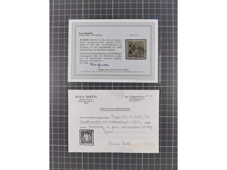1849/1920, meist ungebrauchte und gestempelte Sammlung mit u.a. Mi.-Nr. 1Ia, 1Ib, 1IIa und 1IIb gestempelt bzw. auf Briefstüc