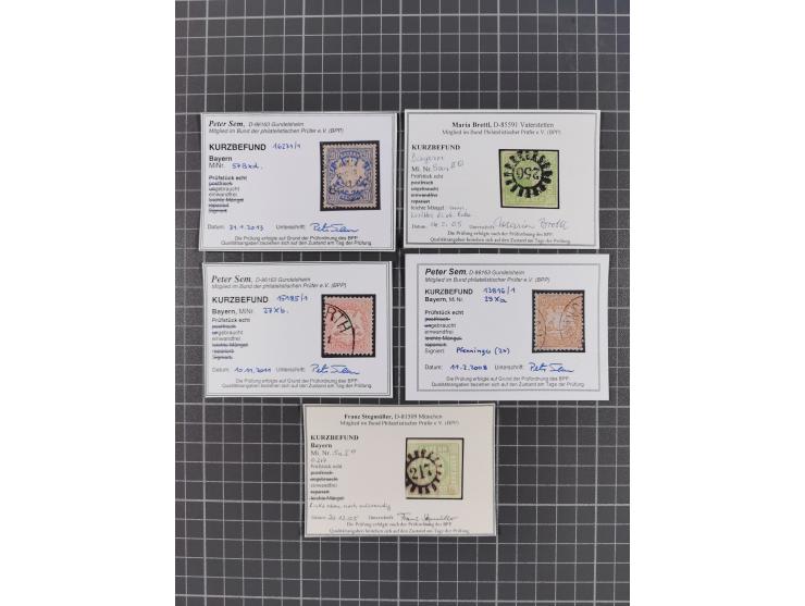 1849/1920, meist ungebrauchte und gestempelte Sammlung mit u.a. Mi.-Nr. 1Ia, 1Ib, 1IIa und 1IIb gestempelt bzw. auf Briefstüc