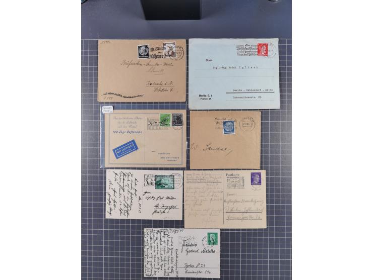 1923/45 (ca.), über 70 Briefe und Karten mit “BERLIN” Stempeln, verschiedenen Frankaturen, die Erhaltung leicht unterschiedli