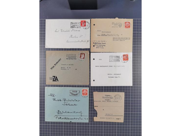 1923/45 (ca.), über 70 Briefe und Karten mit “BERLIN” Stempeln, verschiedenen Frankaturen, die Erhaltung leicht unterschiedli