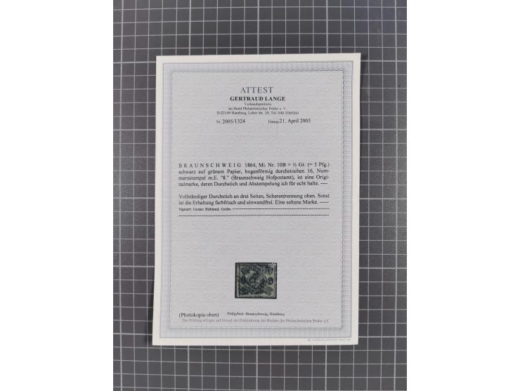 1852/65. meist gestempelte Sammlung mit u.a. Mi.-Nr. 5 (signiert Brettl BPP), Mi.-Nr. 10A (signiert Pfenninger), Mi.-Nr. 10B 