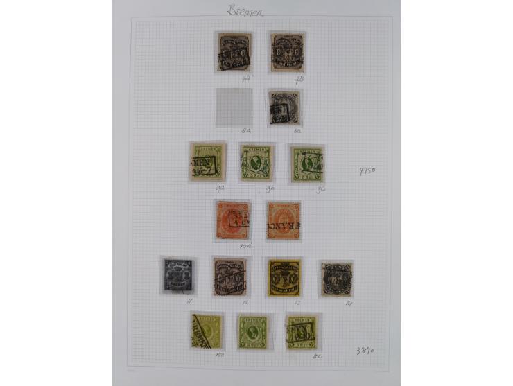 1855/67, ungebrauchte und gestempelte Sammlung, dabei u.a. Mi.-Nr. 4a postfrisch (KB Neumann BPP), Mi.-Nr. 5c ungebraucht (u.