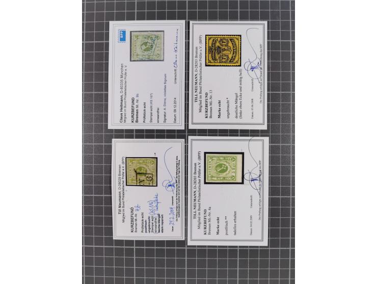 1855/67, ungebrauchte und gestempelte Sammlung, dabei u.a. Mi.-Nr. 4a postfrisch (KB Neumann BPP), Mi.-Nr. 5c ungebraucht (u.